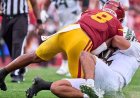 USC linebacker suspended after vicious hit on Oregon quarterback Dante Moore