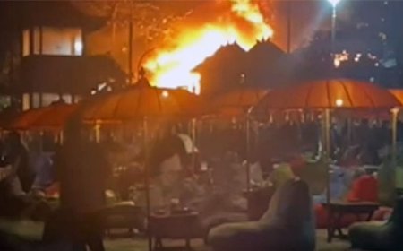 Raging inferno erupts at Bali beachside restaurant party