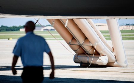Emergency slide sparks questions on Trump’s new Air Force One before president reveals why