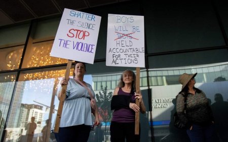 Protesters gather in Edmonton before Oilers game