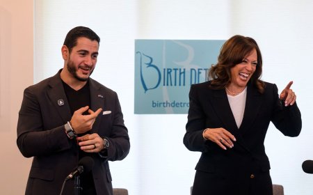 Kamala Harris says 'attack on DEI is an attack on maternal care' in appearance with El-Sayed