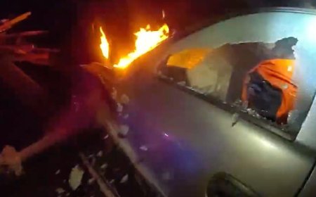 Sheriff's deputy saves man from fiery wreck after high-speed chase ends in crash