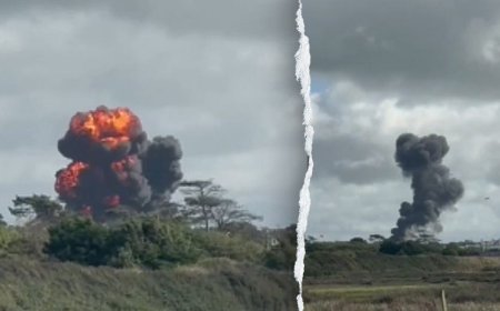 Fighter jet pilots eject moments before fiery crash in Wales