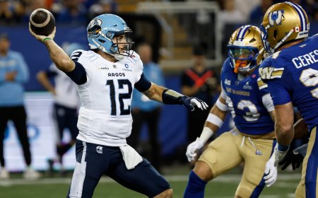 Winnipeg Blue Bombers start strong, finish flat in 30-28 loss to Argonauts