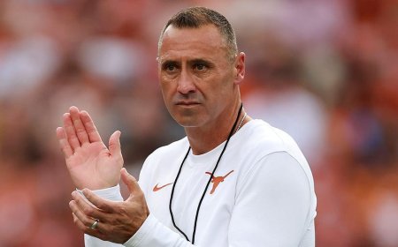 Texas' Steve Sarkisan's first interview with Holly Rowe goes off without a hitch after viral postgame incident