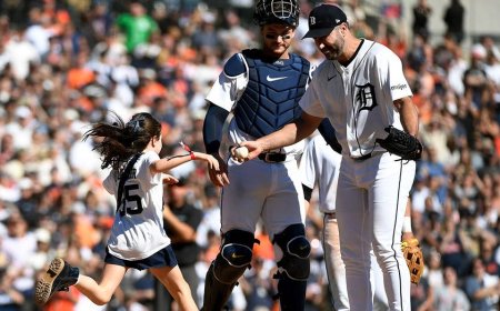 Tigers legend Justin Verlander leaves mound in tears after daughter surprises him during final career start