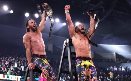 The Young Bucks make AEW history with victory in three-way ladder match at All Out