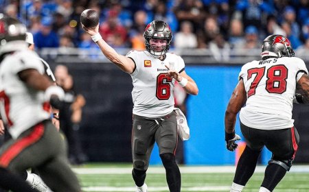 Baker Mayfield leaves game after writhing in pain on turf in Tampa Bay when thumb on throwing hand injured
