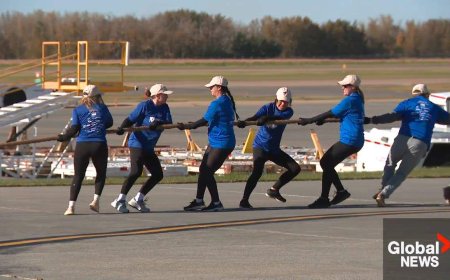 Edmonton plane pull supports Hope Air flights taking Canadians to medical appointments