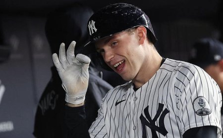 Yankees bullpen catcher head butts Ben Rice's grand slam on the fly in hilarious moment against Red Sox