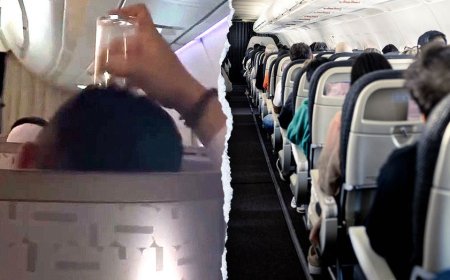 Passenger's bizarre use of drinking glass on flight leaves travelers horrified