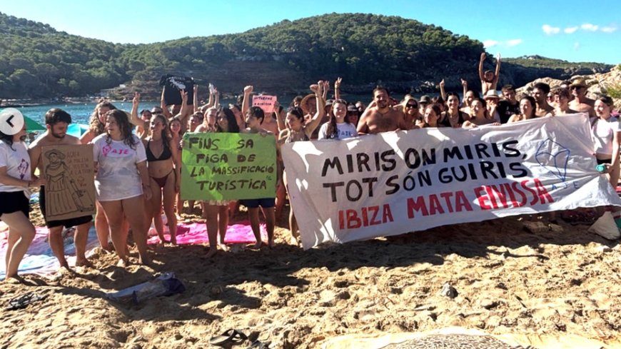 Angry locals block famous beach as mass tourism protests escalate at vacation hot spot