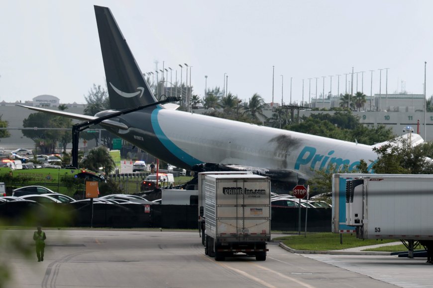 At least 5 dead after Amazon plane overruns runway at Miami airport
