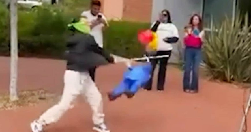 California College Under Fire After Students Seen Beheading Trump Piñata