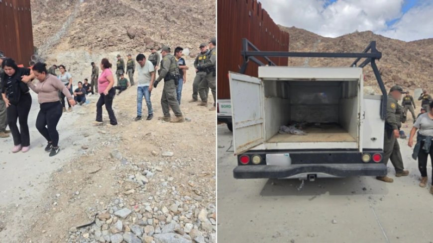 PHOTOS: Smuggler Flees Back to Mexico After Driving Dozens of Illegals Across Border in ‘Modified Utility Truck’
