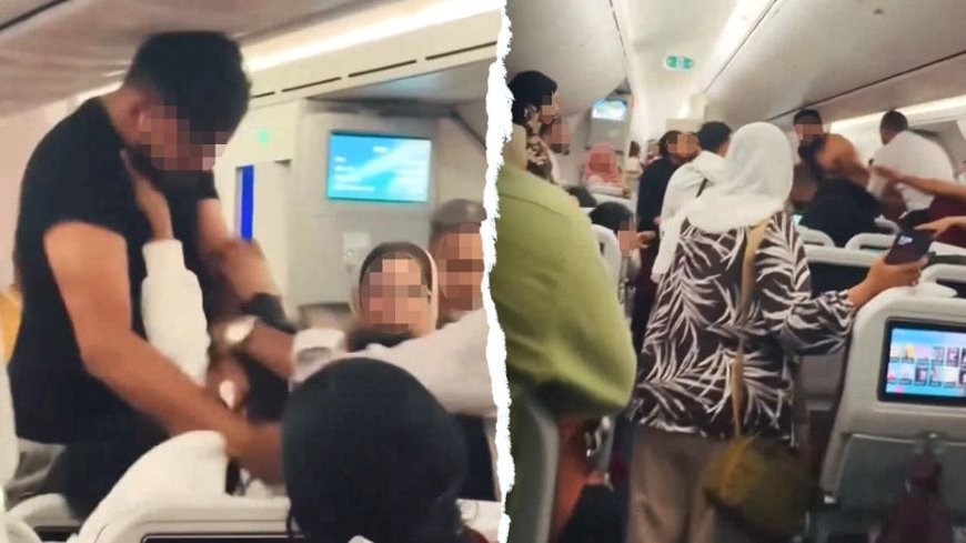 Midair brawl erupts on packed flight as screaming passengers jump from seats