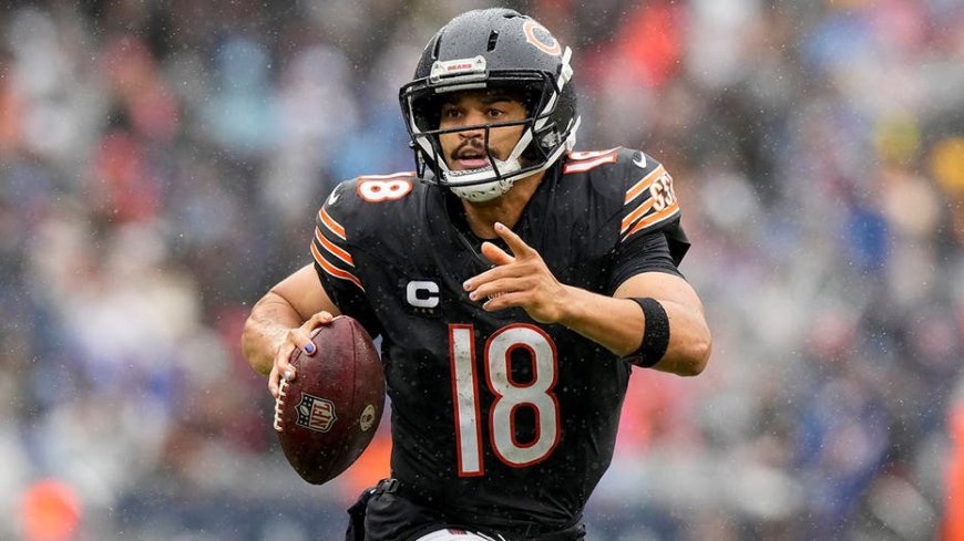 Bears quarterback Caleb Williams carted off at Soldier Field with apparent hamstring injury