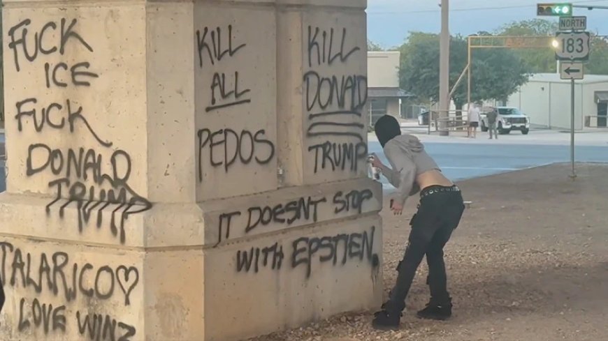 Watch: Socialist Protesters Gather In Texas Following ICE Shooting, Masked Leftist Spray-Paints “Kill Donald Trump” Next To “Talarico Love Winz” At Memorial For Illegal Who Survived Incident