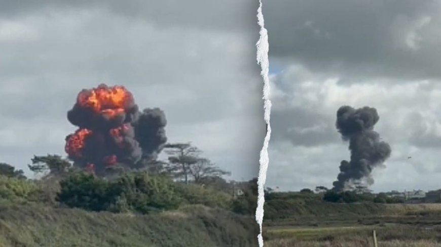 Fighter jet pilots eject moments before fiery crash in Wales