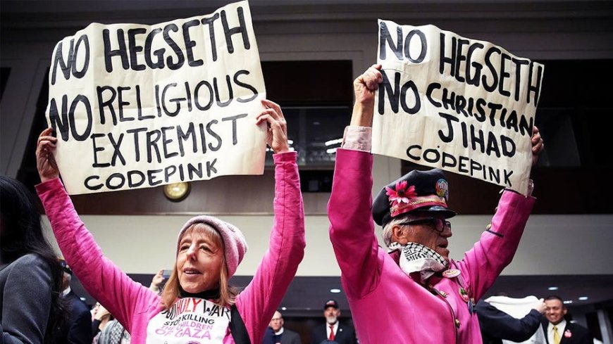 Leftist protester disrupts Climate Week event by ranting against US military