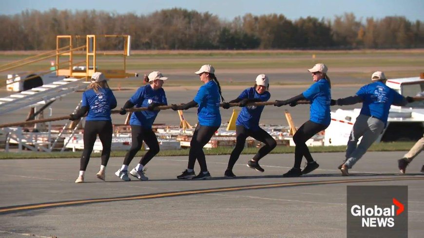 Edmonton plane pull supports Hope Air flights taking Canadians to medical appointments