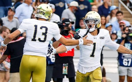 UNC presents Notre Dame with early scare, but Fighting Irish roll in rainy conditions to remain undefeated