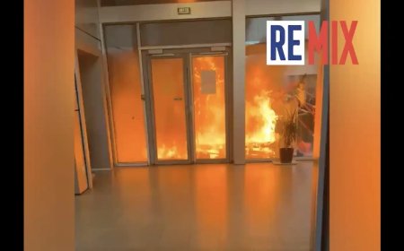 ‘Under Siege’ – Rioters Set Fire To The Entrance Of Vauquelin High School In Paris And Block The Exit With 100 Students And Staff Inside
