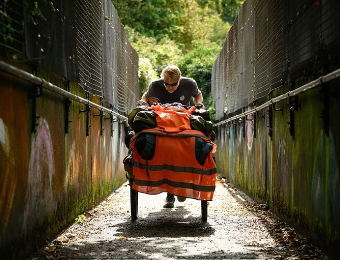 Veteran walked across four continents and just swam the English Channel to return home