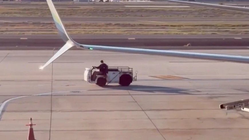 WATCH: Man Joyrides Stolen Tug Before Crashing at California Airport
