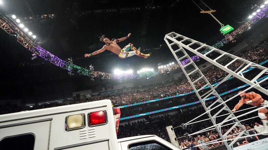 WWE's Bron Breakker sends Je'Von Evans crashing through ambulance roof, Penta wins Money in the Bank match